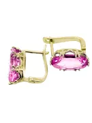 8K žluté zlato 333 Amethyst náušnice vec021x-am Russian Soviet USSR Vintage Jewlery Art Deco style